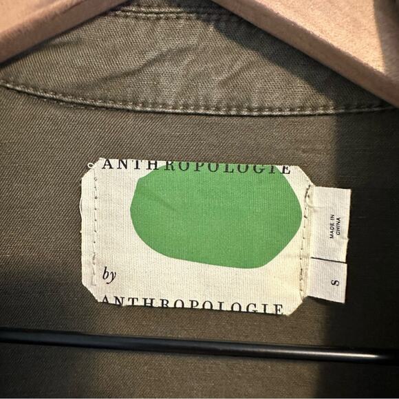 Anthropologie Green Cotton Knit Jacquard Mixed Media Jacket Small - Picture 16 of 16